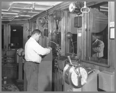 Installing the control head in the Wm. G. Mather wheelhouse