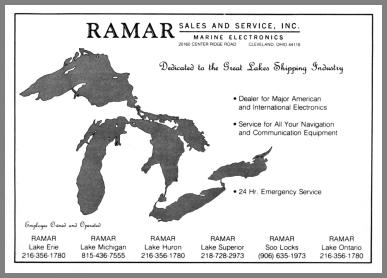 Image of the Great Lakes with the Ramar locations shown