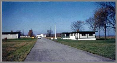 Looking west down the road toward the Operations Building