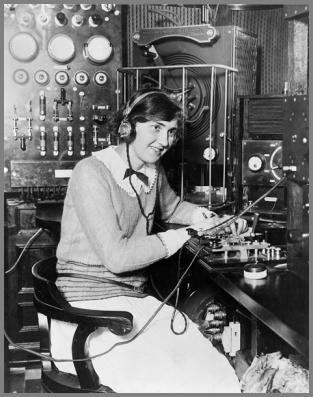 Unknown lady cw operator at 1920's station