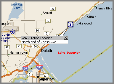 Map of WAS station location