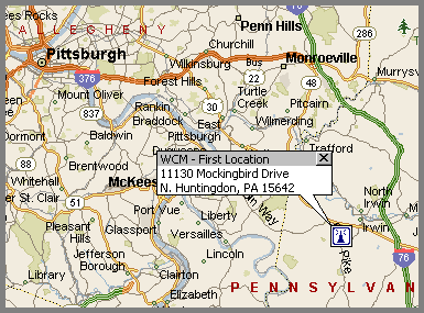 WCM - Pittsburgh Location Map