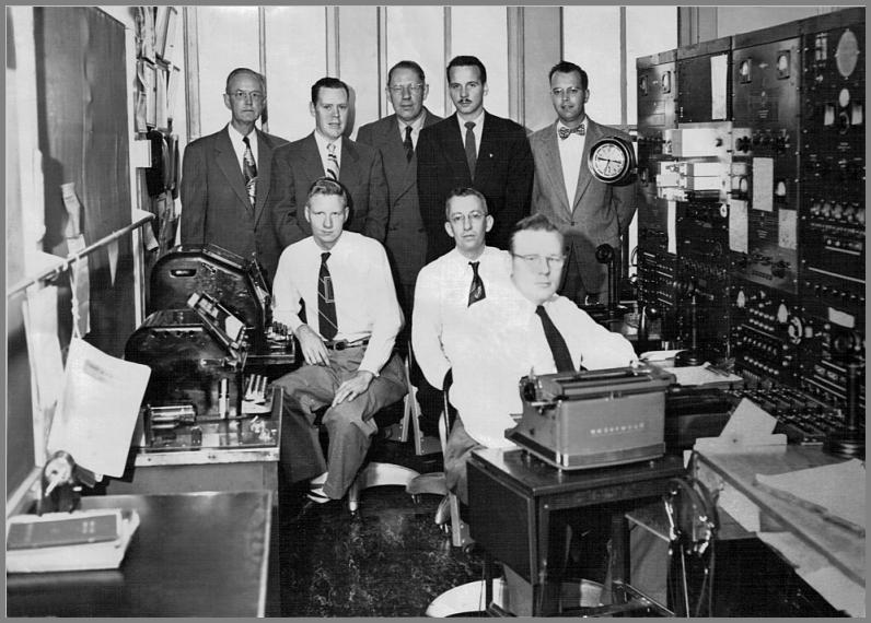 The WLC Crew in 1953 - photographed inside the station