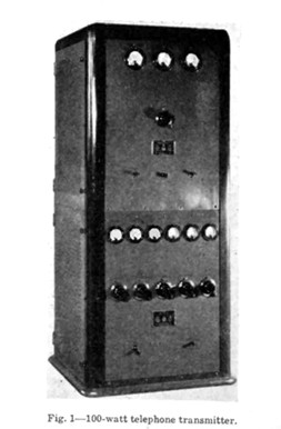 6 foot high TX with 3 meters at the top and 6 meters and 5 knobs closer to the bottom