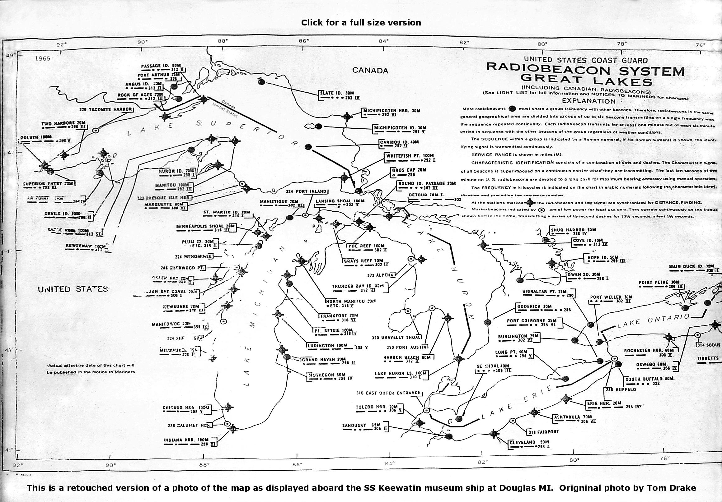 Great Lakes Beacon Map Inland Marine Radio History Archive 1410