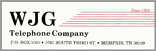 WJG Telephone Company Letterhead