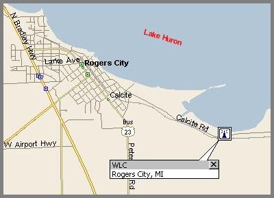 Map showing WLC's huron lake shore location