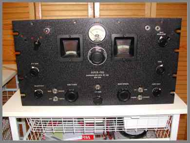 Front view of Hammarlund SP-10 receiver used at WMI.
