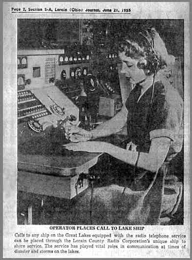 Newspaper photo of WMI operator at control console.